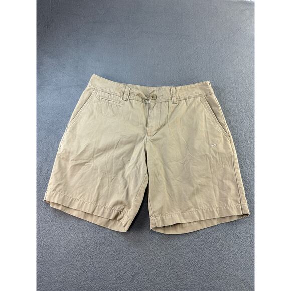 Nike Athletic Dept Chino Shorts women’s Size‎ 6 Khaki Tan Golf Inseam 6  Preppy - Picture 1 of 7